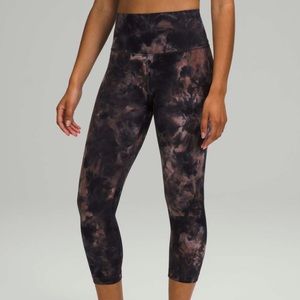 Lululemon Align Crop *21" Diamond Dye Graphite Grey Pink Pastel